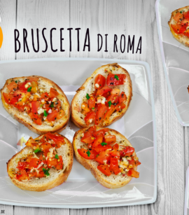 frische Bruscetta di Roma -eine herzhaft vegetarische Vorspeise